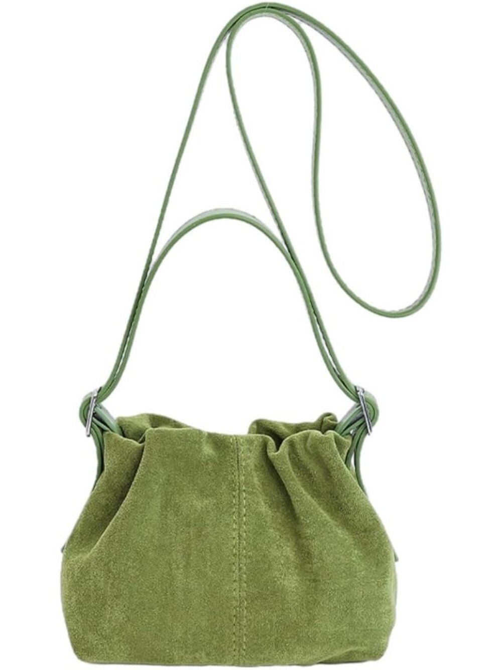 Women Vintage Suede Handbags Tote Handbag Drawstring Bucket Bag Slouchy Crossbod